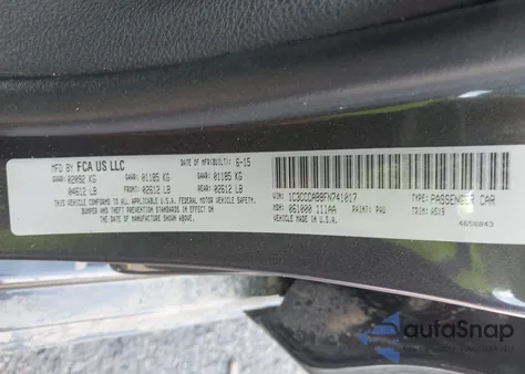 2015 Chrysler 200 Limited из США, поврежденный, VIN 1C3CCCAB8FN741017